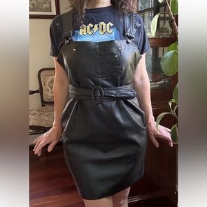 Y2K Pleather overall Vintage skirt, mini dress